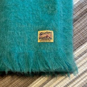 Vintage Glentana Teal Mohair Scarf